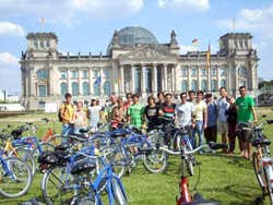 Berlin by bicycle, in front of the Reichstag
