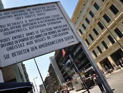 Checkpoint Charlie, entering the American sector