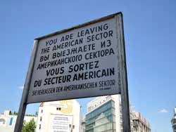 Checkpoint Charlie, leaving the American sector