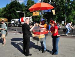 Currywurst street vendor